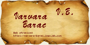 Varvara Barać vizit kartica